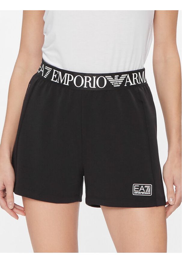 EA7 Emporio Armani Szorty sportowe 3DTS63 TJKWZ 1200 Czarny Regular Fit. Kolor: czarny. Materiał: syntetyk