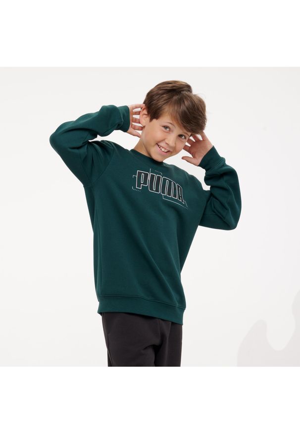 Bluza dziecięca Puma. Kolor: zielony. Materiał: materiał