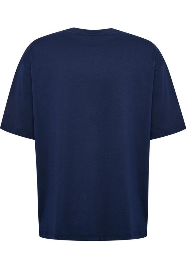 Koszulka Hummel Bee. Typ kołnierza: polo. Kolor: niebieski. Materiał: bawełna. Wzór: haft, aplikacja