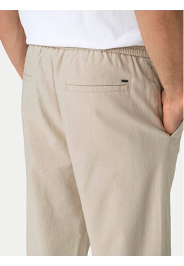 Only & Sons Spodnie materiałowe Sinus 22028267 Beżowy Loose Fit. Kolor: beżowy. Materiał: bawełna