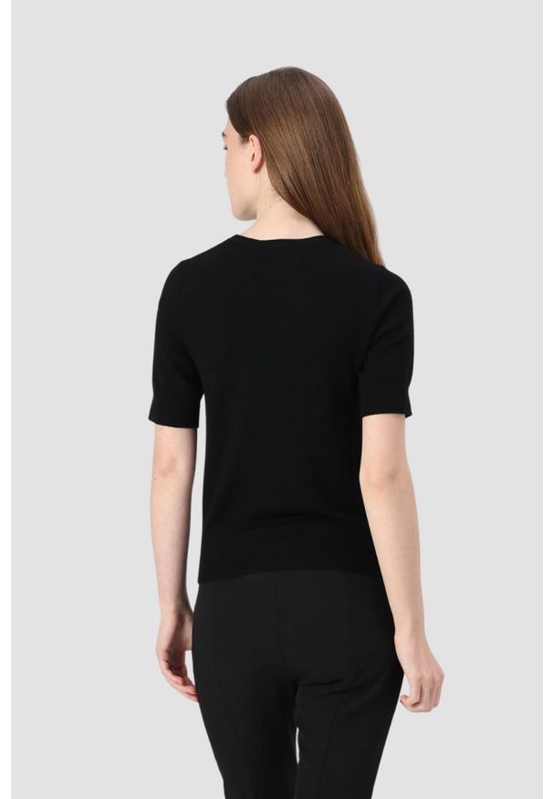 Karl Lagerfeld - KARL LAGERFELD Czarny sweter damski Hearts Knit Top, Rozmiar L. Kolor: czarny. Materiał: materiał