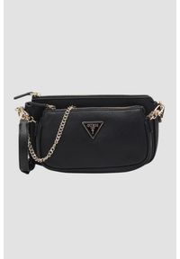 Guess - GUESS Czarna damska torebka 2 w 1 Noelle. Kolor: czarny. Materiał: skórzane