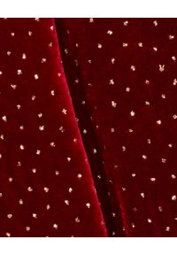 RAQUEL DINIZ - Czerwona welurowa sukienka z kryształami. Kolor: czerwony. Materiał: welur. Styl: wizytowy, elegancki, klasyczny. Długość: mini
