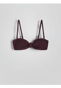 Reserved - Góra od bikini - ciemnofioletowy. Kolor: fioletowy. Materiał: materiał