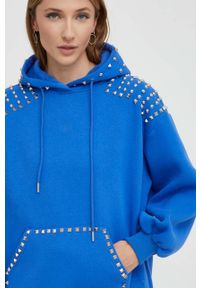Answear Lab bluza damska kolor niebieski z kapturem z aplikacją. Typ kołnierza: kaptur. Kolor: niebieski. Wzór: aplikacja. Styl: wakacyjny #2