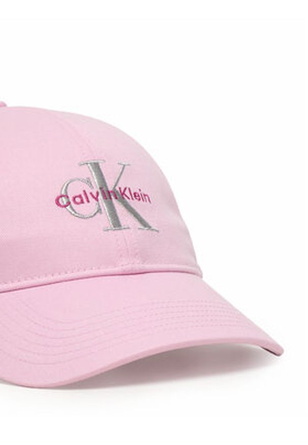 Calvin Klein Czapka z daszkiem Monologo Embroidery Baseball Hat LV04K5026G Różowy. Kolor: różowy. Materiał: bawełna