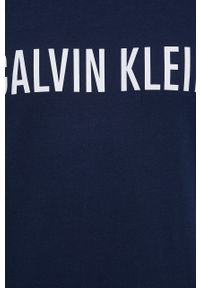 Calvin Klein Underwear Longsleeve piżamowy bawełniany kolor granatowy z nadrukiem. Kolor: niebieski. Materiał: bawełna. Długość: długie. Wzór: nadruk
