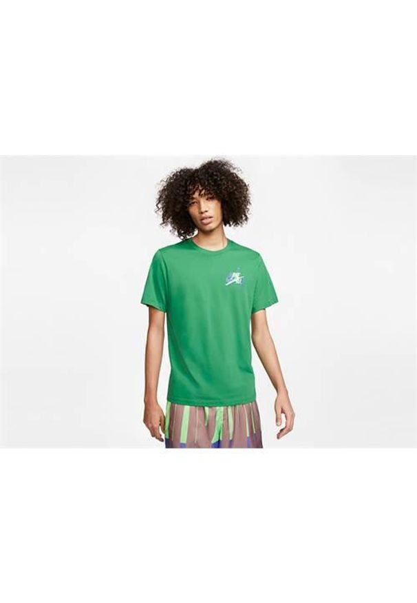 Koszulka sportowa męska Nike Air Jordan Jumpman. Kolor: zielony. Długość rękawa: krótki rękaw. Długość: krótkie. Sport: fitness