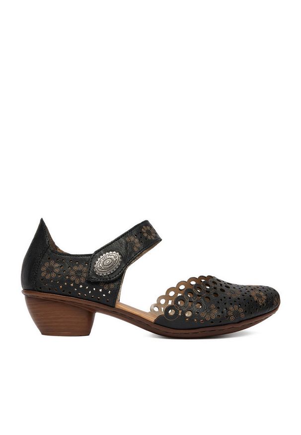 Półbuty Rieker. Kolor: czarny