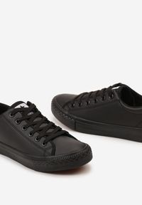 Born2be - Czarne Trampki Kiriwa. Nosek buta: okrągły. Kolor: czarny. Materiał: guma, materiał, skóra ekologiczna. Szerokość cholewki: normalna. Wzór: aplikacja. Styl: klasyczny #6