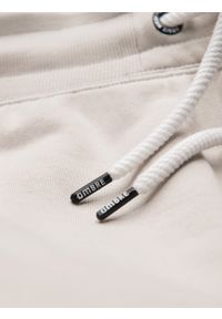 Ombre Clothing - Męskie spodnie dresowe z nogawką bez ściągacza - jasnobeżowe V1. Kolor: beżowy. Materiał: dresówka. Wzór: aplikacja. Styl: klasyczny, sportowy #3