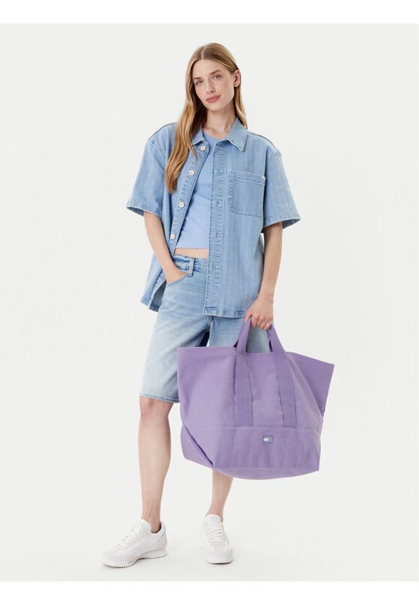 Tommy Jeans Torebka Tjw Tote Edition Canvas AW0AW17542 Fioletowy. Kolor: fioletowy
