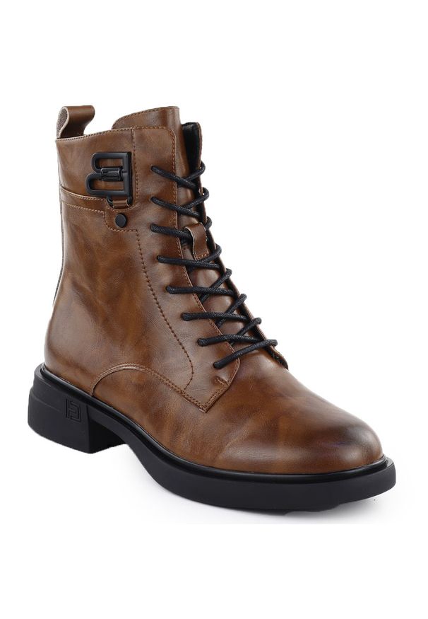 Skórzane botki damskie workery brązowe Filippo DBT7361. Kolor: brązowy. Materiał: skóra. Szerokość cholewki: normalna