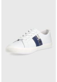 Lauren Ralph Lauren buty skórzane JANSON II kolor biały. Nosek buta: okrągły. Zapięcie: sznurówki. Kolor: biały. Materiał: skóra