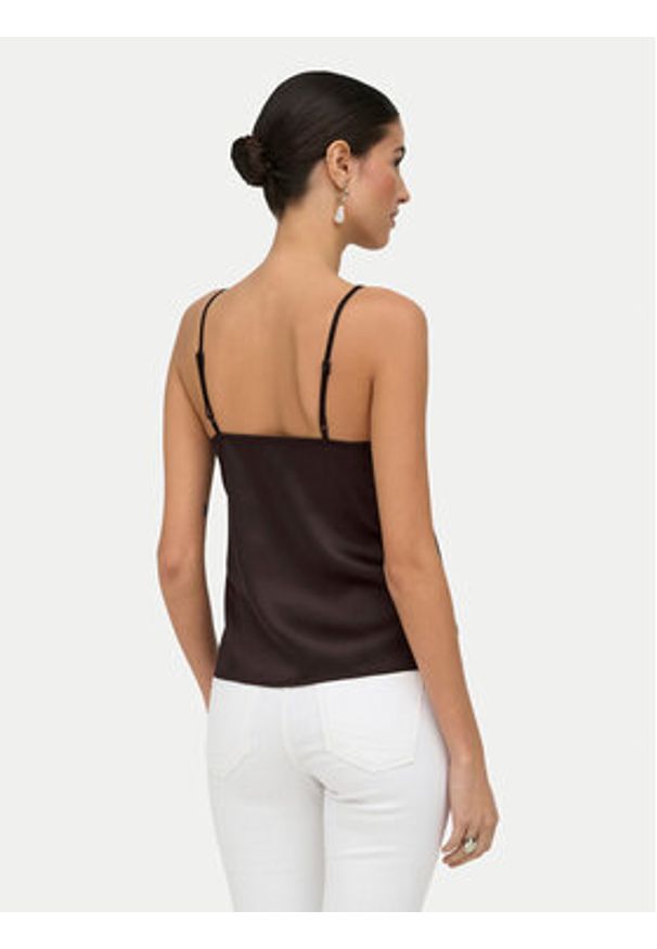 only - ONLY Top Faraya 15380254 Brązowy ciemny Regular Fit. Kolor: brązowy. Materiał: syntetyk