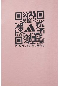 adidas Performance t-shirt bawełniany x Karlie Kloss HB1444 kolor różowy. Kolor: różowy. Materiał: bawełna. Długość rękawa: krótki rękaw. Długość: krótkie. Wzór: nadruk #2