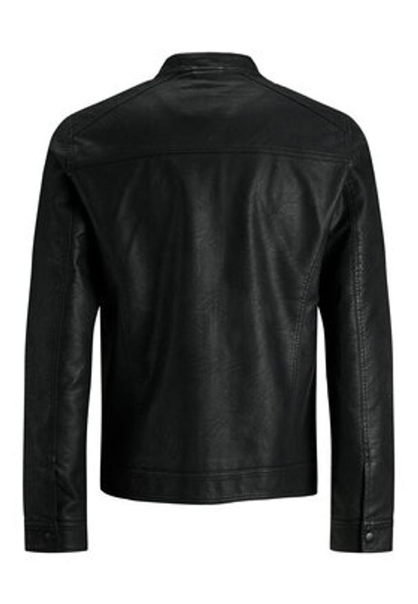Jack & Jones - Jack&Jones Kurtka z imitacji skóry 12182461 Czarny Regular Fit. Kolor: czarny. Materiał: skóra