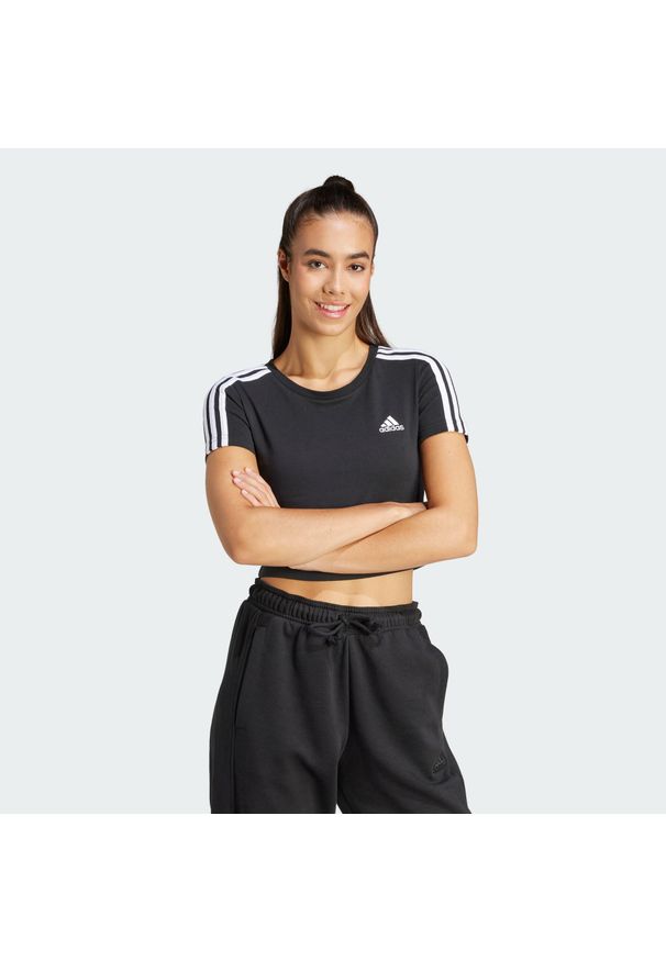 Adidas - Koszulka Essentials 3-Stripes. Kolor: czarny, biały, wielokolorowy. Sport: fitness