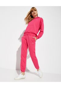 LA MANIA - Dresowe spodnie w kolorze fuksji Comfy. Kolor: różowy, wielokolorowy, fioletowy. Materiał: dresówka. Wzór: napisy #3