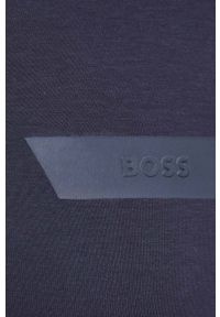 Boss Green bluza BOSS GREEN męska kolor granatowy gładka. Kolor: niebieski. Materiał: materiał. Wzór: gładki #3