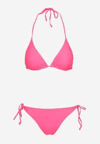 Born2be - Fuksjowe Bikini z Wiązanymi Sznureczkami Fernalia. Kolor: różowy. Wzór: aplikacja #4