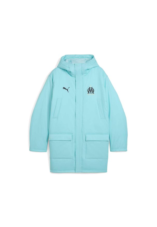 Puma - Męska zimowa kurtka treningowa Olympique Marsylia PUMA. Kolor: niebieski. Sezon: zima