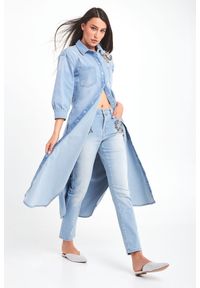 Twinset Milano - SUKIENKA ACTITUDE TWINSET. Materiał: jeans. Wzór: haft. Typ sukienki: koszulowe. Długość: midi #3