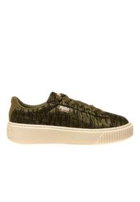 Buty do chodzenia damskie Puma Basket Platform VR Wmns. Zapięcie: sznurówki. Kolor: zielony. Materiał: materiał, syntetyk, tkanina. Szerokość cholewki: normalna. Obcas: na platformie. Sport: turystyka piesza