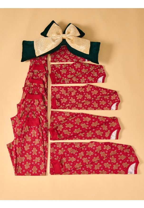 Sinsay - Bawełniana piżama dwuczęściowa - czerwony. Kolor: czerwony. Materiał: bawełna