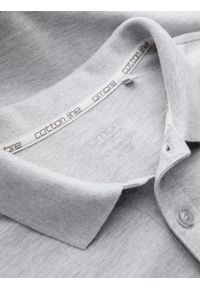 Ombre Clothing - Męska koszulka polo jednokolorowa BASIC z dzianiny pique - szara V20. Okazja: na co dzień. Typ kołnierza: polo. Kolor: szary. Materiał: dzianina. Wzór: haft, aplikacja, jednolity. Styl: sportowy, wizytowy, casual #6