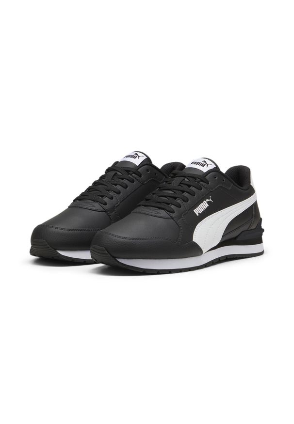 Puma - Skórzane sneakersy unisex ST Runner v4 PUMA Black White. Kolor: wielokolorowy, czarny, biały. Materiał: skóra