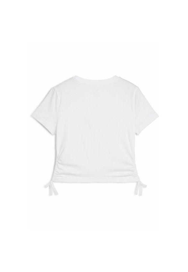 Koszulka dla dziewczynki Puma Ess Animal Logo Infill Knotted. Kolor: biały