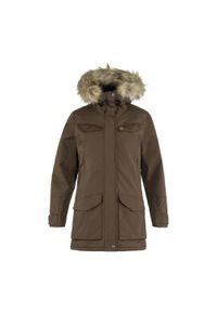 Kurtka puchowa damska Fjällräven Nuuk Parka. Kolor: brązowy. Materiał: puch. Sezon: zima. Styl: sportowy #1