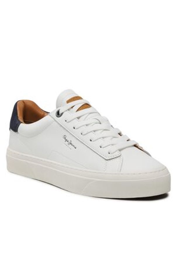 Pepe Jeans Sneakersy Yogi Original 23 PMS30930 Biały. Kolor: biały. Materiał: skóra