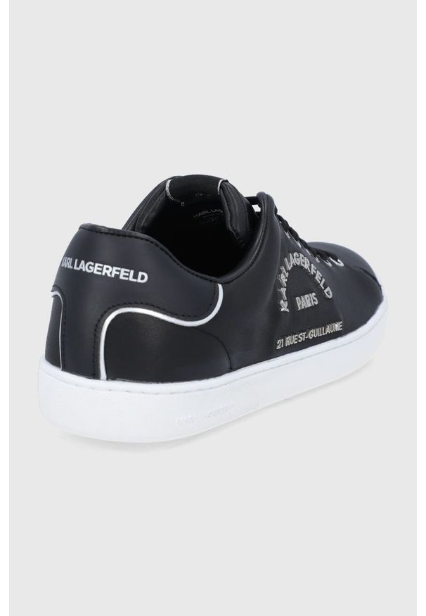 Karl Lagerfeld - Buty skórzane Kourt II. Nosek buta: okrągły. Zapięcie: sznurówki. Kolor: czarny. Materiał: skóra