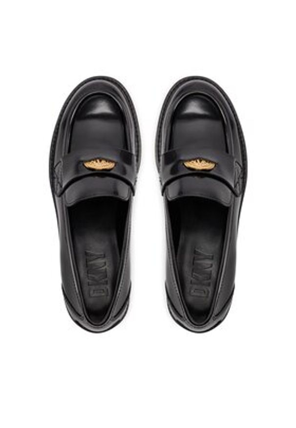DKNY Lordsy Penny K1434520 Czarny. Kolor: czarny. Materiał: lakier, skóra