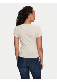 Tommy Jeans T-Shirt Linear DW0DW18398 Beżowy Slim Fit. Kolor: beżowy. Materiał: bawełna #5
