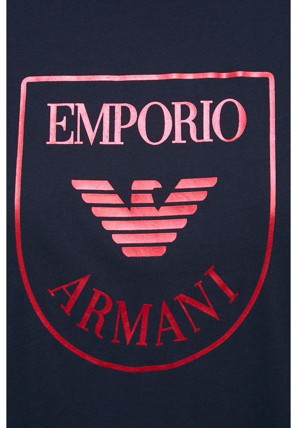 Emporio Armani Underwear koszula nocna bawełniana kolor granatowy bawełniana. Kolor: niebieski. Materiał: bawełna. Długość: krótkie. Wzór: nadruk