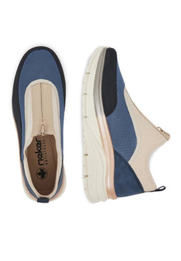 Rieker Sneakersy 48053-14 Granatowy. Kolor: niebieski. Materiał: materiał