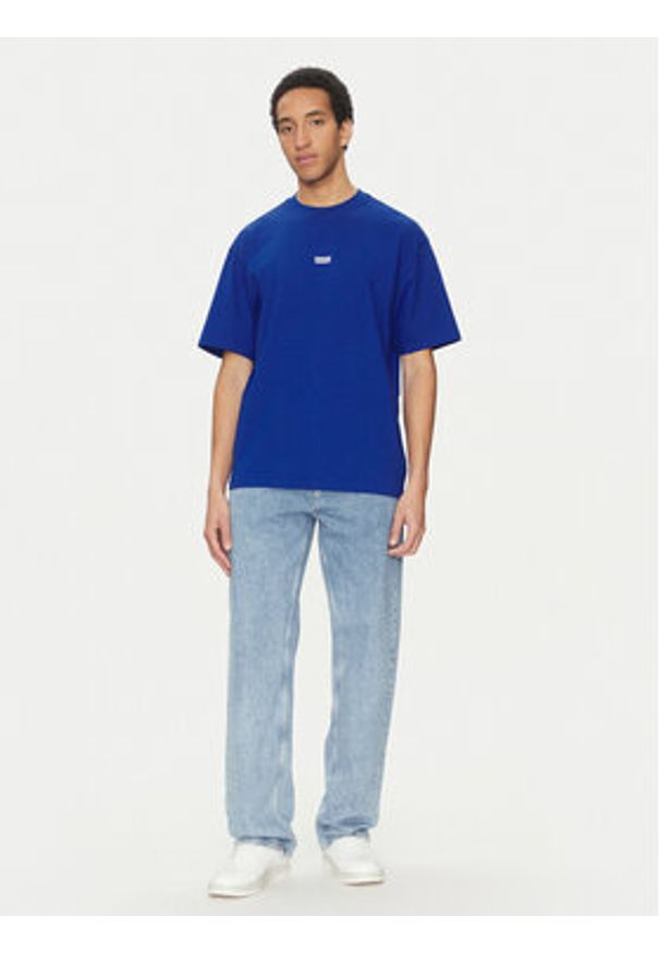 Hugo - HUGO T-Shirt Nalono 50509776 Niebieski Loose Fit. Kolor: niebieski. Materiał: bawełna