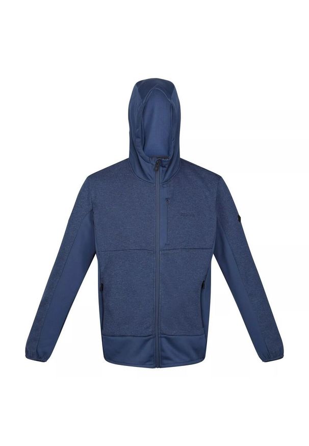 Regatta - Męski Softshell Z Kapturem Bresdon. Typ kołnierza: kaptur. Kolor: niebieski. Materiał: softshell. Sport: turystyka piesza