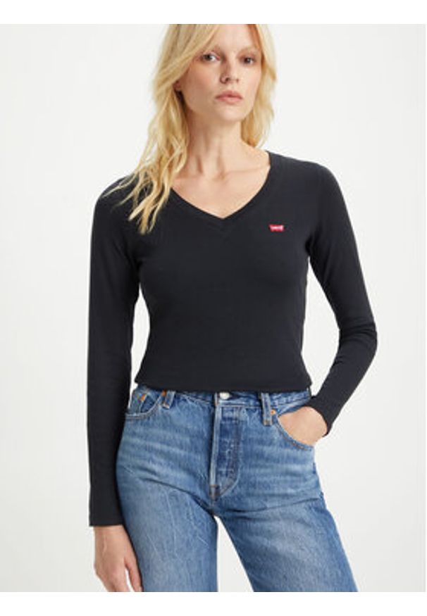 Levi's® T-Shirt Baby Tee A48910000 Czarny Slim Fit. Kolor: czarny. Materiał: bawełna