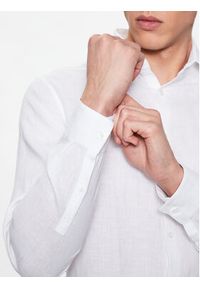 Calvin Klein Koszula Solid K10K109286 Biały Slim Fit. Kolor: biały. Materiał: len #4