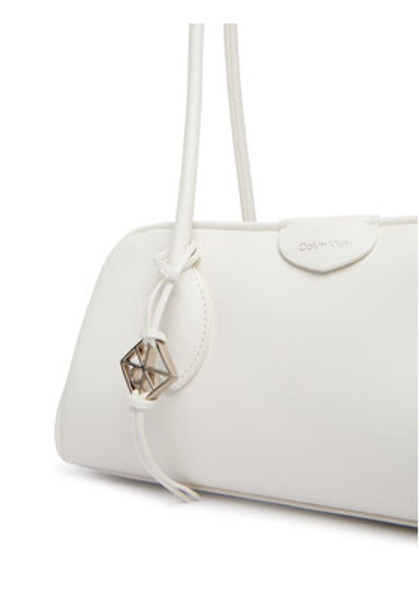 Calvin Klein Torebka Emblem Trio Shoulder Bag LV04F3369G Biały. Kolor: biały. Materiał: skórzane