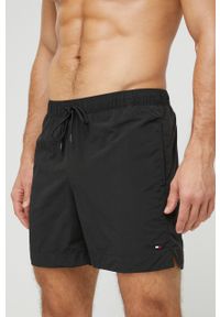 TOMMY HILFIGER - Tommy Hilfiger szorty kąpielowe kolor czarny. Kolor: czarny. Materiał: tkanina, poliamid #2