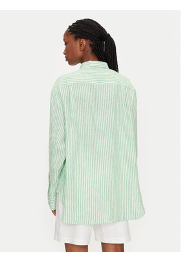 Lacoste Koszula CF0054 Zielony Oversize. Kolor: zielony. Materiał: len