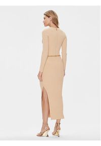 Michael Kors Sukienka dzianinowa MR4820O33D Beżowy Slim Fit. Kolor: beżowy. Materiał: wiskoza #4