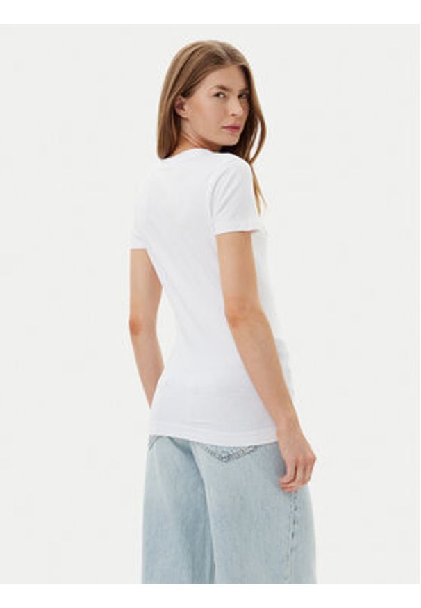 Guess T-Shirt W5GI17 J1314 Biały Slim Fit. Kolor: biały. Materiał: bawełna