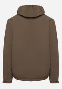 Born2be - Ciemnozielona Kurtka z Chowanym Kapturem i Kieszeniami na Zatrzask Hedinia. Okazja: na co dzień. Kolor: zielony. Materiał: skóra. Styl: casual, elegancki #4