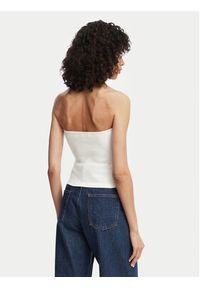 Tommy Jeans Top DW0DW22263 Biały Slim Fit. Kolor: biały. Materiał: bawełna #2